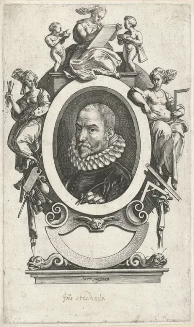 Portret van de kunstenaar Jan van der Straet (Johannes Stradanus)