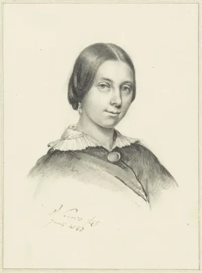 Portret van de kunstenares Maria Vos