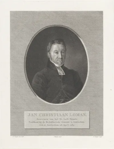 Portret van de Lutherse predikant Jan Christiaan Loman