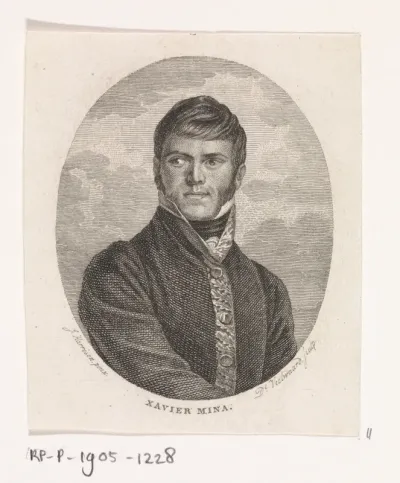 Portret van de Mexicaanse guerillaleider Francisco Javier Mina