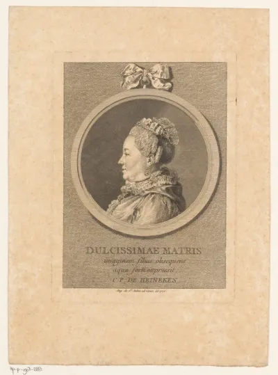 Portret van de moeder van Carl Friedrich Heinecken