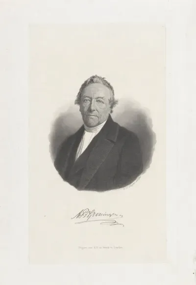Portret van de predikant Abram Pieter van Groningen
