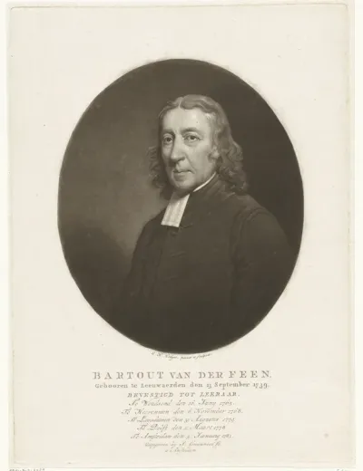 Portret van de predikant Bartout van der Feen
