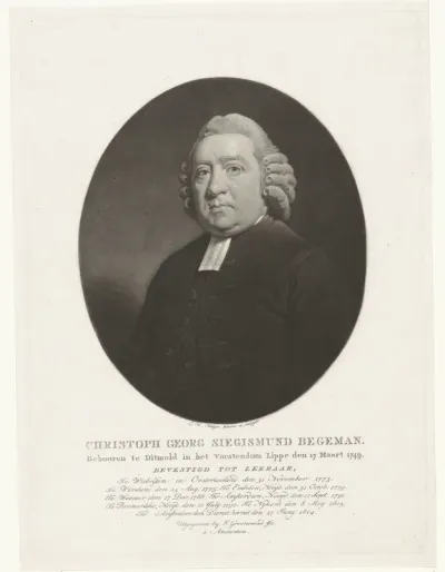 Portret van de predikant Christoph Georg Siegmund Begemann