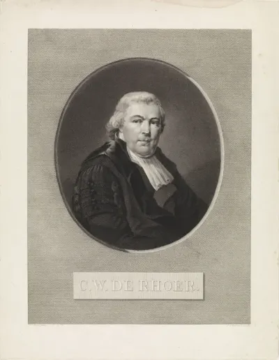 Portret van de predikant Cornelis Wilhelmus de Rhoer