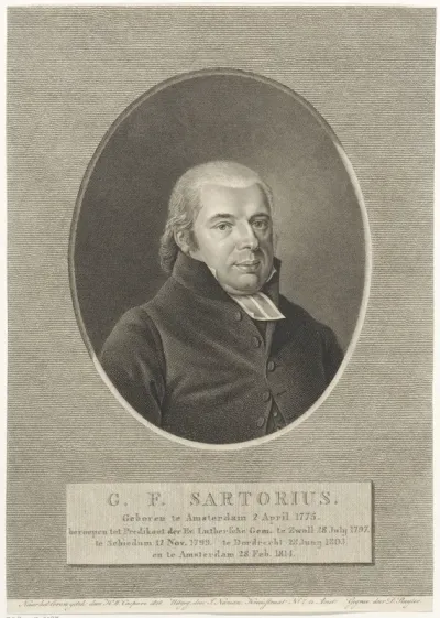 Portret van de predikant Georg Frederik Sartorius