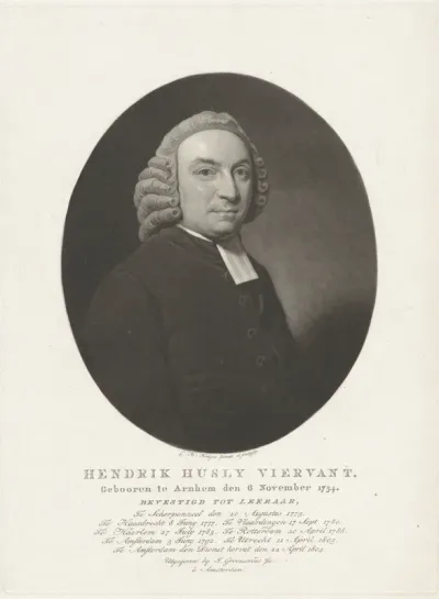 Portret van de predikant Hendrik Husly Viervant