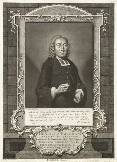 Portret van de predikant Henricus Hageman