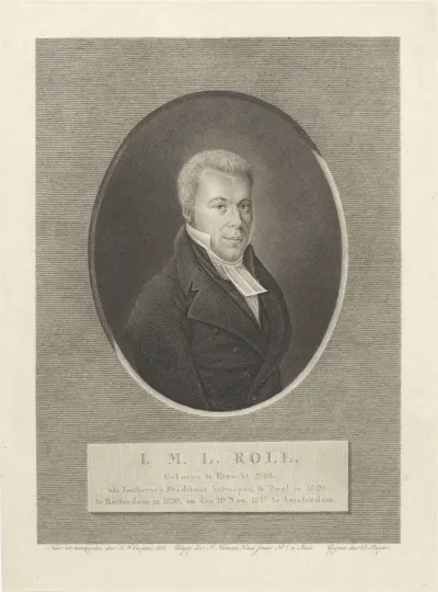 Portret van de predikant I.M.L. Roll