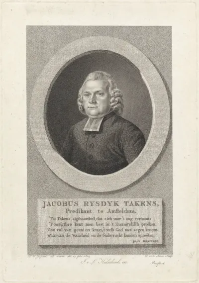 Portret van de predikant Jacobus Rijsdijk Takens