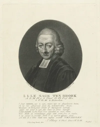 Portret van de predikant Johan Jacob le Sage ten Broek