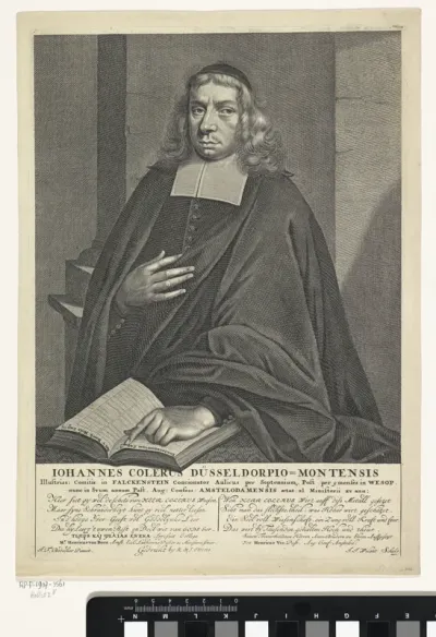 Portret van de predikant Johannes Colerus, op 40-jarige leeftijd