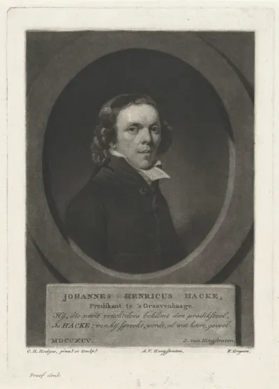 Portret van de predikant Johannes Henricus Hacke