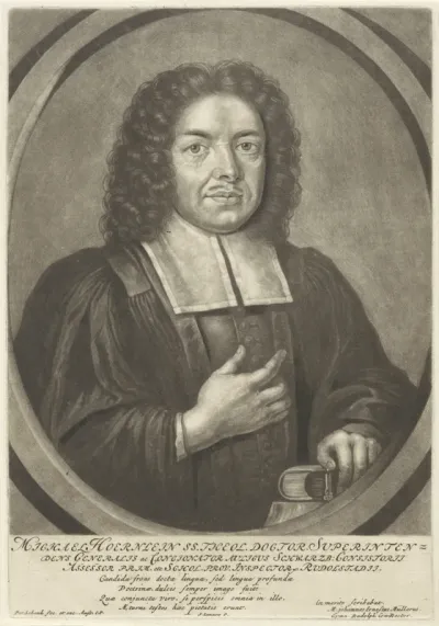 Portret van de predikant Michael Hoernlein