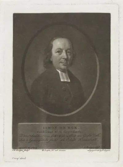 Portret van de predikant Simon de Kok