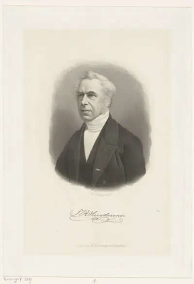 Portret van de predikant Theodoor Cornelis Reinier Huydecoper