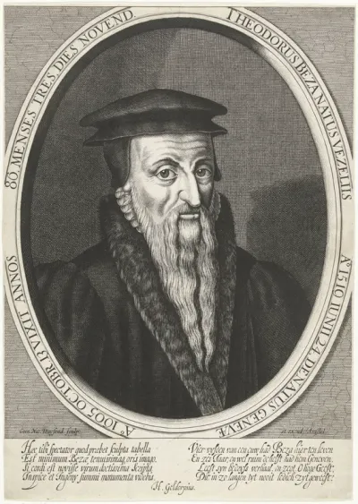 Portret van de reformator Theodorus Beza