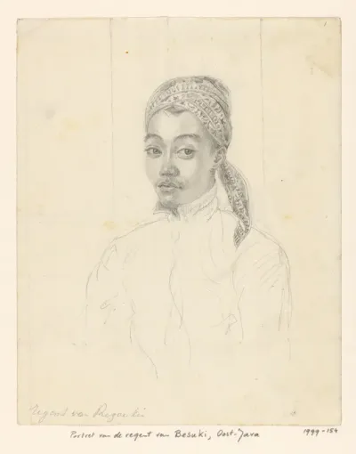 Portret van de regent Raden Adipati Aria Prawira Adiningrat van Besuki, Oost-Java