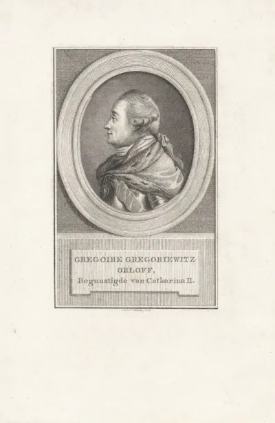 Portret van de Russchische graaf Grigory Grigoryevich Orlov