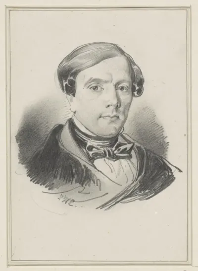 Portret van de schilder en decorateur Jan Eduard de Vries