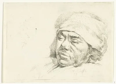 Portret van de schilder Franciscus Andreas Milatz op zijn doodsbed