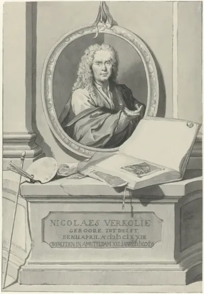 Portret van de schilder Nicolaas Verkolje