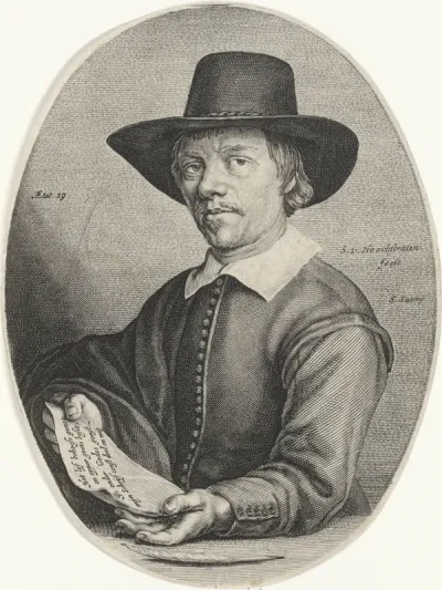 Portret van de schoolmeester en schoonschrijver Theodore Bleuet