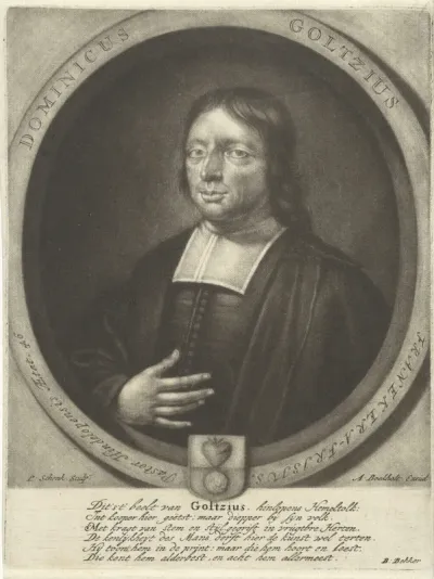Portret van de schrijver en predikant Dominicus Goltzius