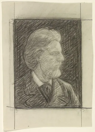 Portret van de schrijver Jacques Fabrice Herman Perk, en profil