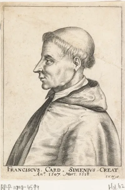 Portret van de Spaanse kardinaal Francisco Jiménez de Cisneros