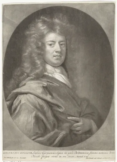 Portret van de tekenaar en schilder Gottfried Kneller