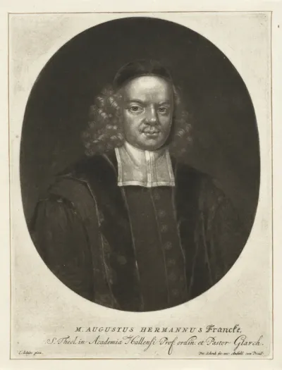 Portret van de theoloog en pedagoog August Hermann Francke