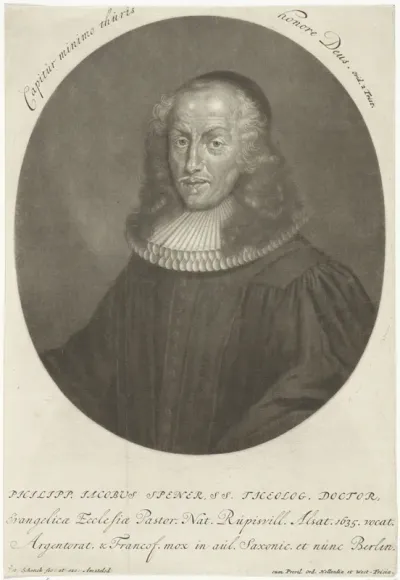 Portret van de theoloog Philipp Jacob Spener