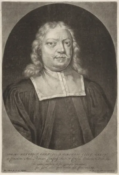 Portret van de theoloog Samuel Benedikt Carpzov