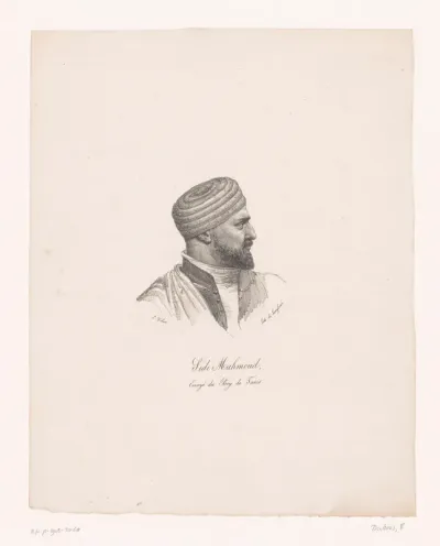 Portret van de Tunesische ambassadeur Sidi Mahmoud Kahia