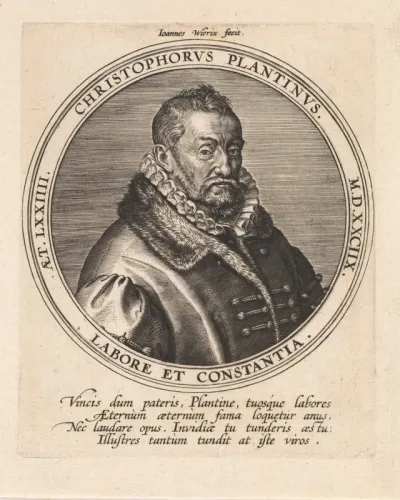 Portret van de uitgever Christoffel Plantijn, op 74-jarige leeftijd