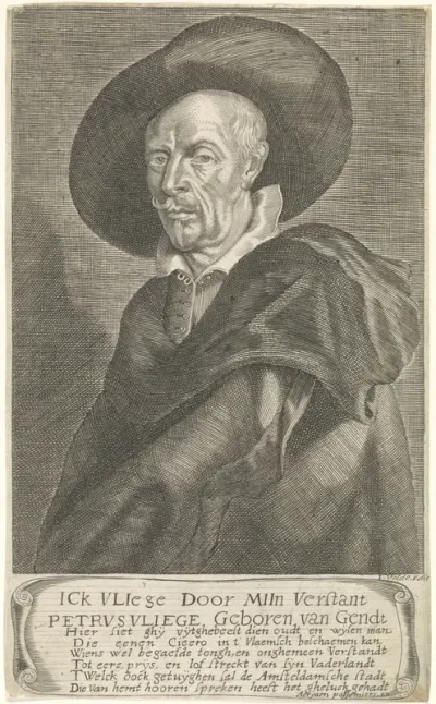 Portret van de Vlaams letterkundige Petrus Vliege