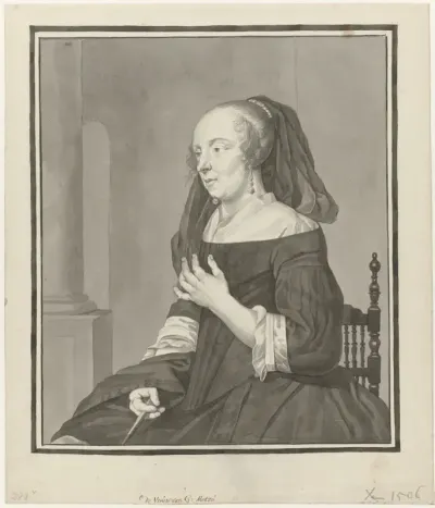 Portret van de vrouw van Gabriël Metsu