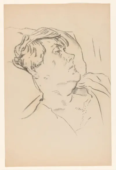 Portret van de vrouw van Wilhelmus Johannes Steenhoff, in bed