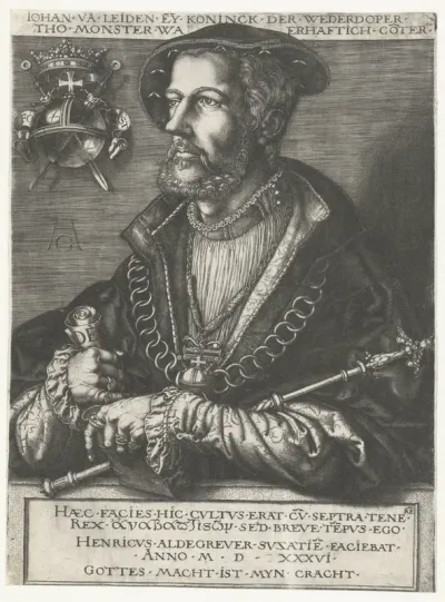 Portret van de wederdoper Jan van Leiden