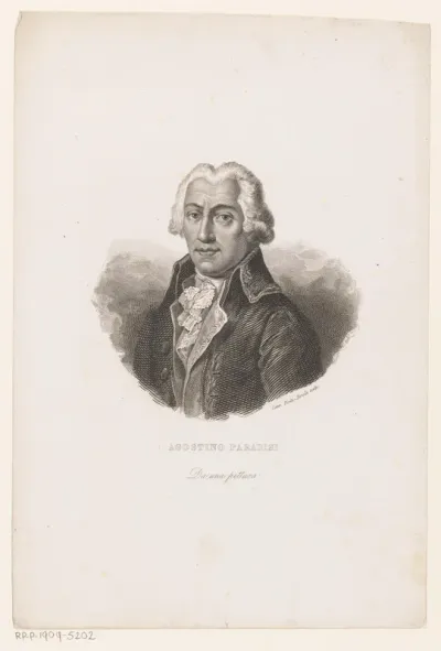 Portret van dichter en econoom Agostino Paradisi
