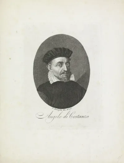 Portret van dichter en historicus Angelo di Costanzo