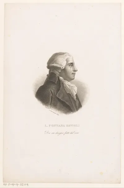Portret van dichter en historicus Ludovico Savioli