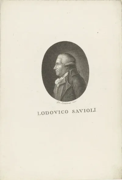 Portret van dichter en historicus Ludovico Savioli