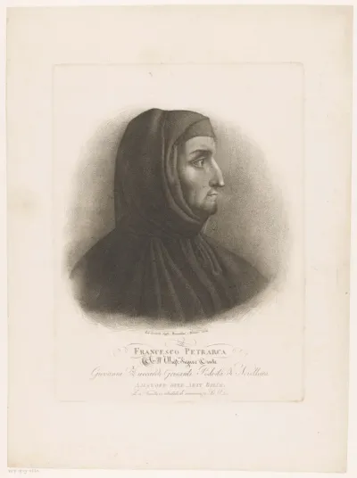 Portret van dichter en schrijver Francesco Petrarca