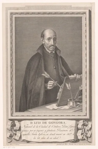 Portret van dichter en toneelschrijver Luis de Góngora
