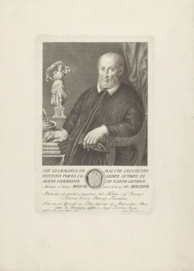 Portret van dichter Giovanni Maria Cecchi