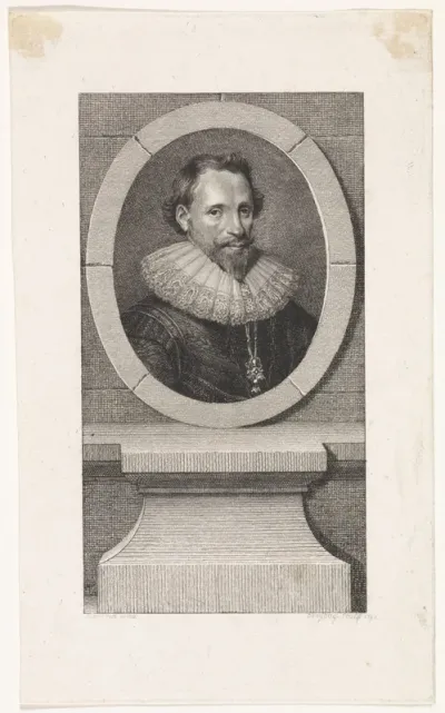 Portret van dichter Pieter Corneliszoon Hooft