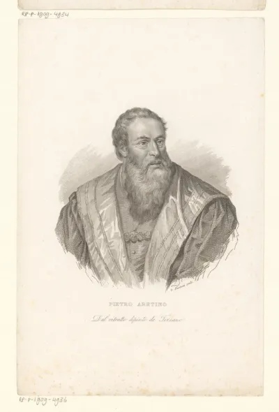 Portret van dichter Pietro Aretino