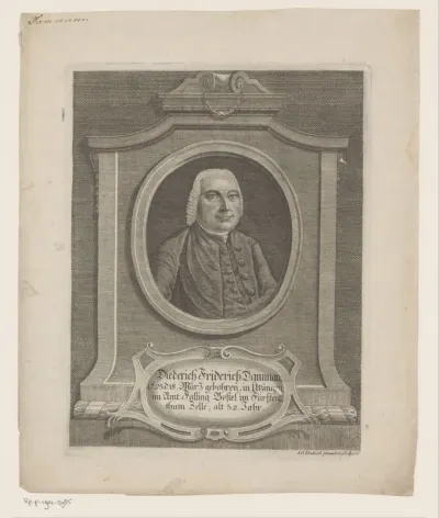 Portret van Diederich Friderich Damman op 52-jarige leeftijd